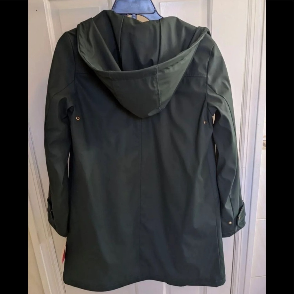 NWT Kate Spade Forest Green Scallop Raincoat - Picture 4 of 9